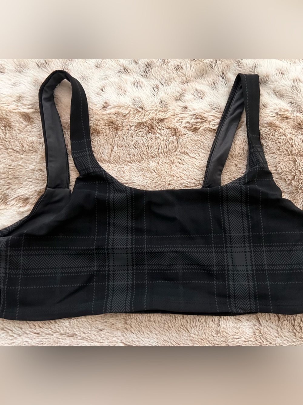 Black Plaid Stretch Bralette – Women Intimates & Sleepwear - Picture 2 of 4